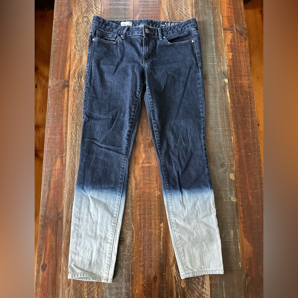 GAP 1969 Women's 30 Always Skinny Indigo Dip Dye Ombre Denim Jeans